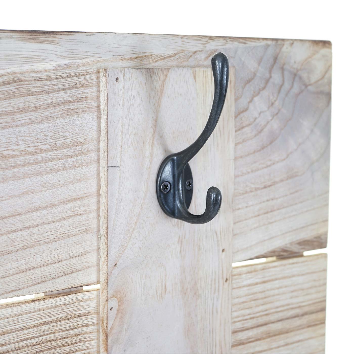 Cosmo Casa - Wandkapstok paneel - Vintage - Hout - Naturel - 60×90 cm