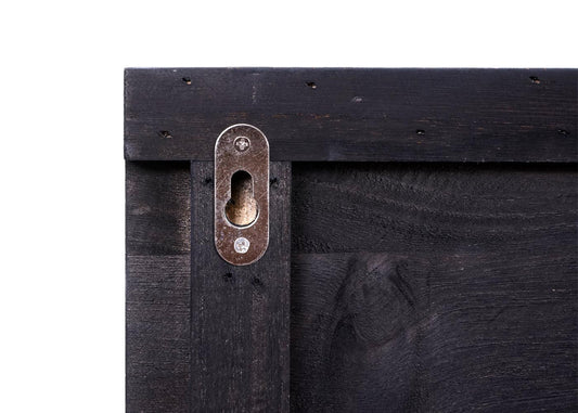 Cosmo Casa - Wandkapstokpaneel - Met spiegel - Hout - Donkergrijs - 90×60 cm