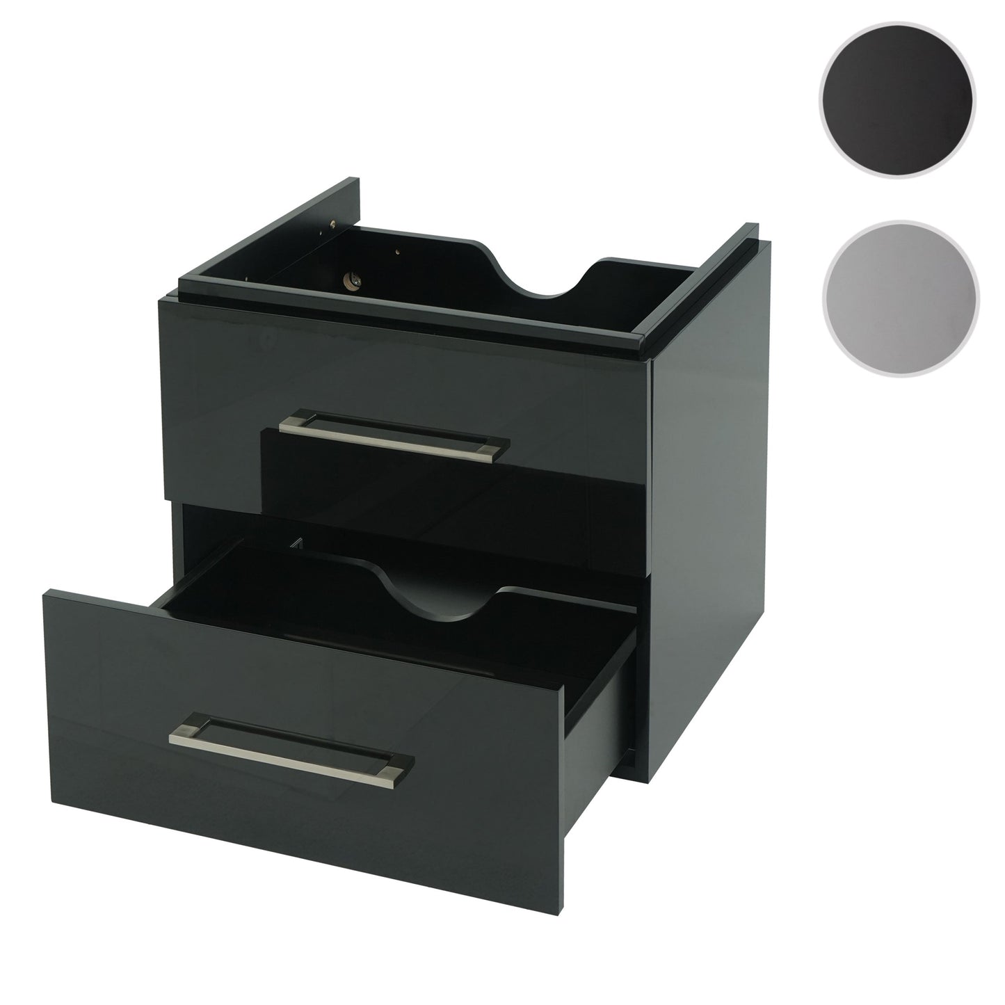 Cosmo Casa - Wastafelonderkast - Premium - Hoogglans - Zwart - 60 cm