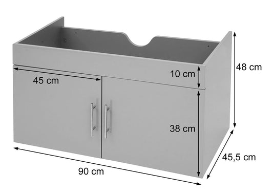 Cosmo Casa - Spoelbakonderkast - Hoogglans - FSC - Wit - 90 cm