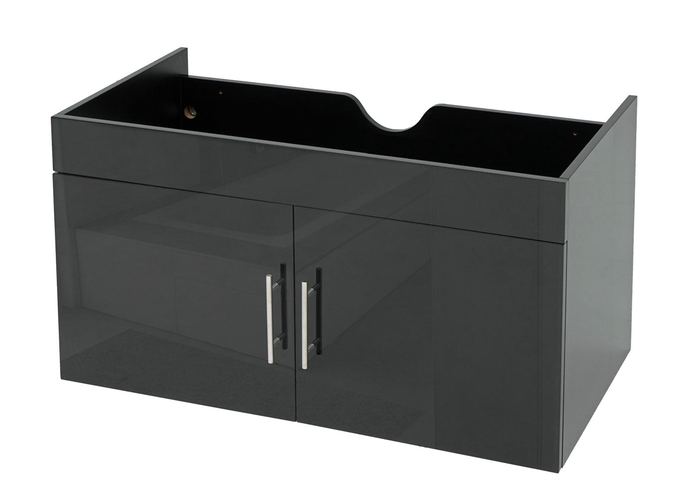 Cosmo Casa - Spoelbakonderkast - Hoogglans - FSC - Zwart - 90 cm