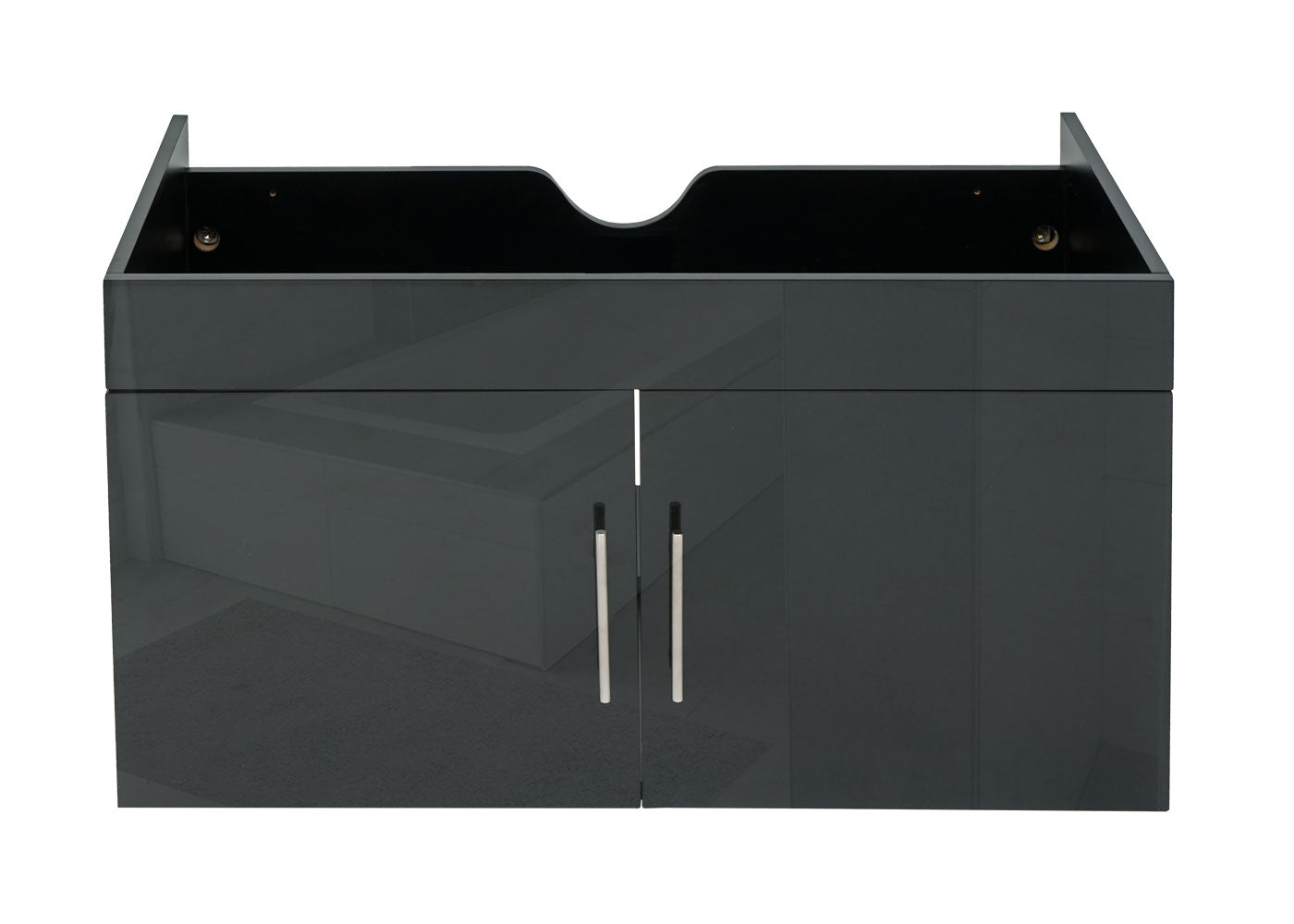 Cosmo Casa - Spoelbakonderkast - Hoogglans - FSC - Zwart - 90 cm