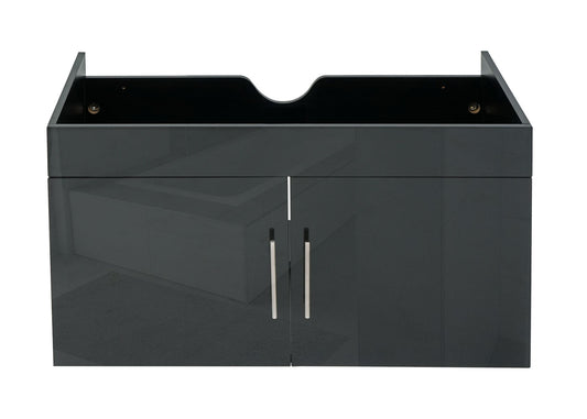 Cosmo Casa - Spoelbakonderkast - Hoogglans - FSC - Zwart - 90 cm