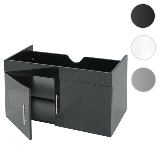 Cosmo Casa - Spoelbakonderkast - Hoogglans - FSC - Zwart - 90 cm