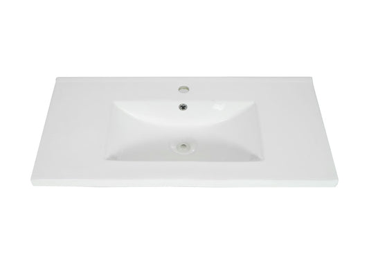 Cosmo Casa - Wastafel - Vierkant - Keramiek - Wit - 92 cm