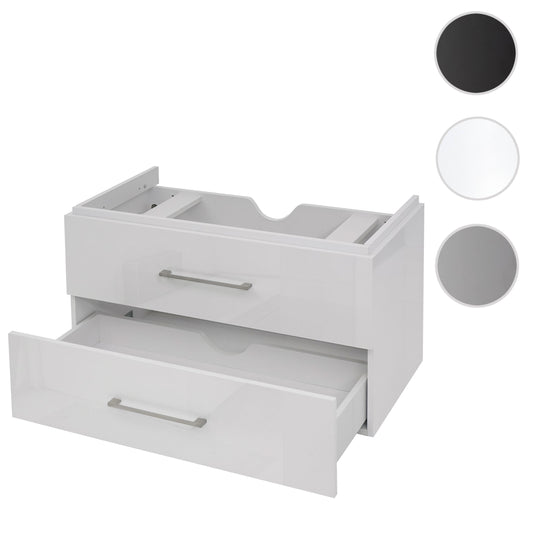 Cosmo Casa - Wastafelonderkast - Hoogglans - MDF - Wit - 90 cm