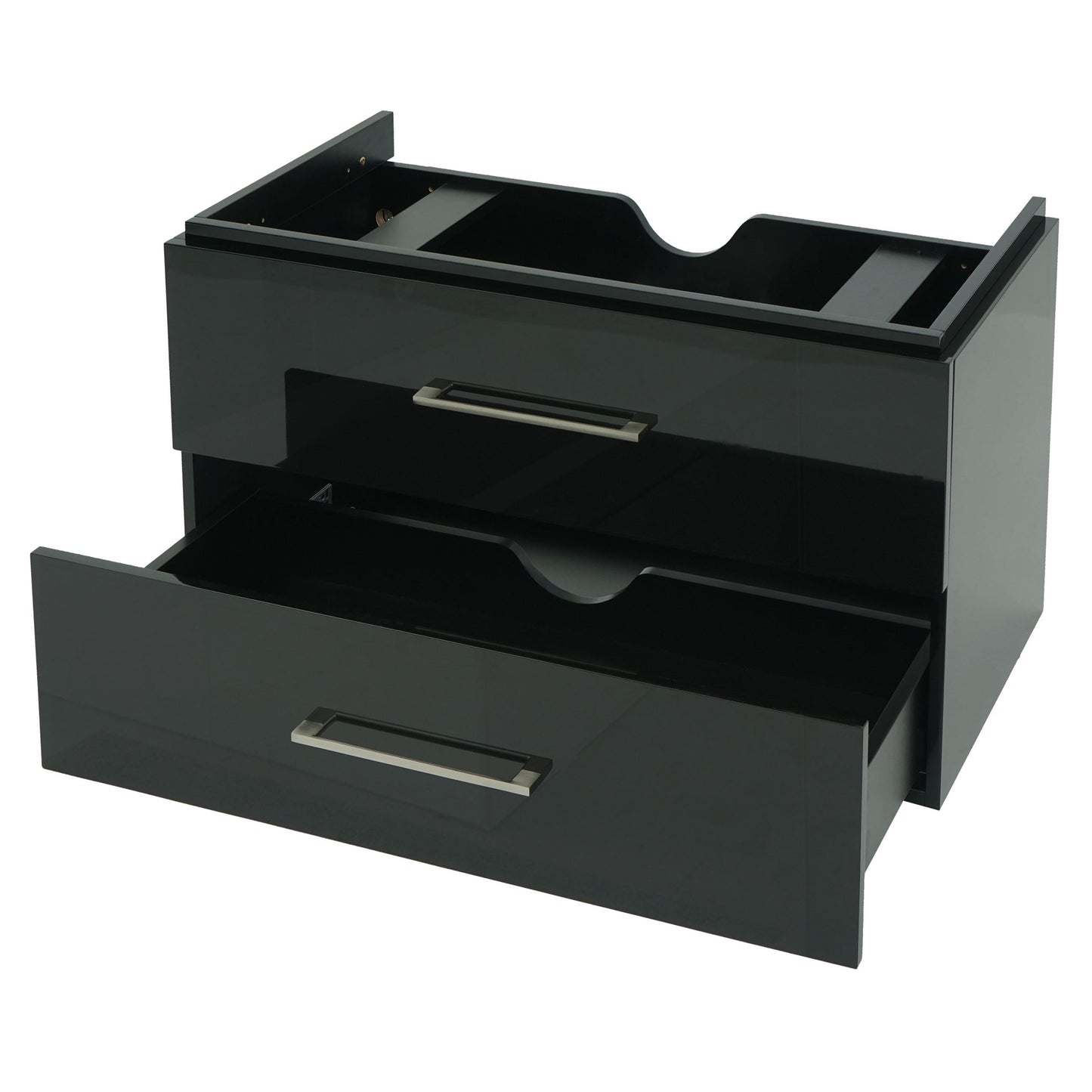 Cosmo Casa - Wastafelonderkast - Hoogglans - MDF - Zwart - 90 cm