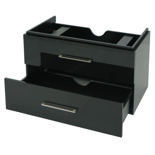 Cosmo Casa - Wastafelonderkast - Hoogglans - MDF - Zwart - 90 cm