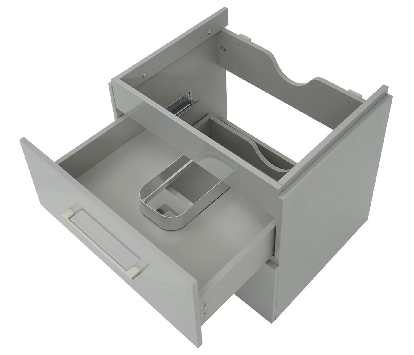 Cosmo Casa - Wastafelonderkast - Hoogglans - MDF - Grijs - 60 cm