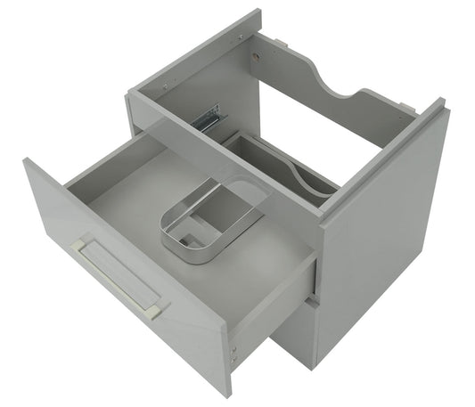 Cosmo Casa - Wastafelonderkast - Hoogglans - MDF - Grijs - 60 cm