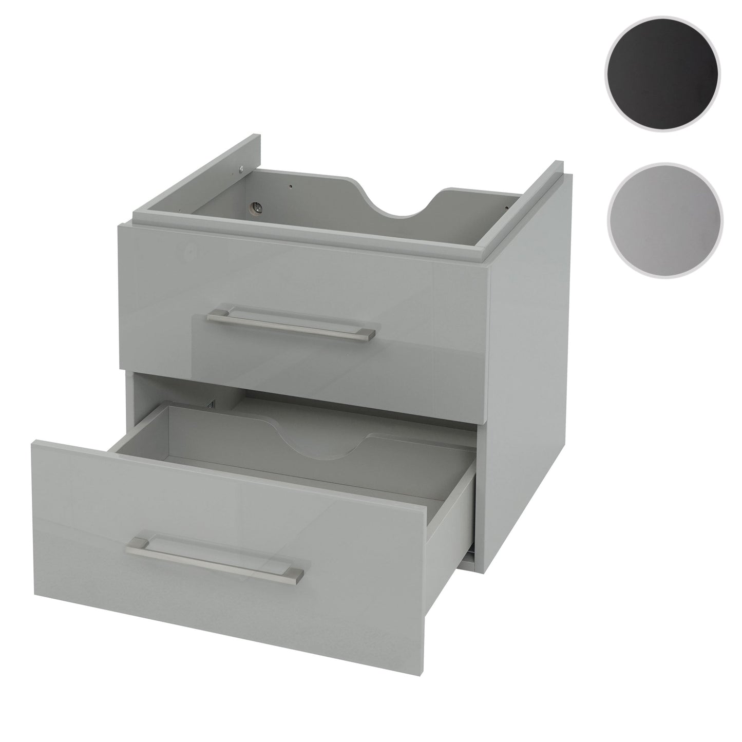 Cosmo Casa - Wastafelonderkast - Hoogglans - MDF - Grijs - 60 cm