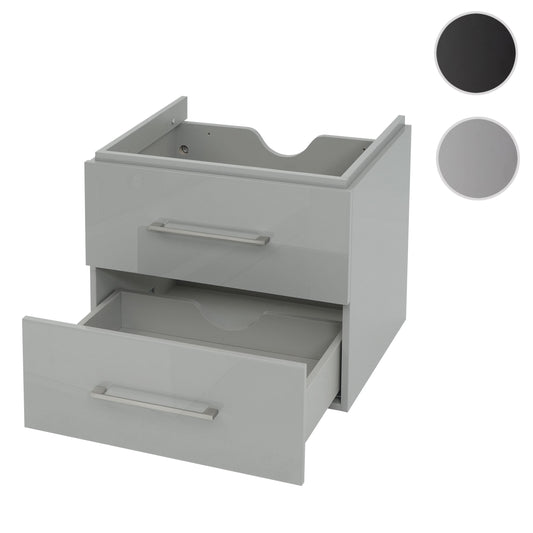 Cosmo Casa - Wastafelonderkast - Hoogglans - MDF - Grijs - 60 cm