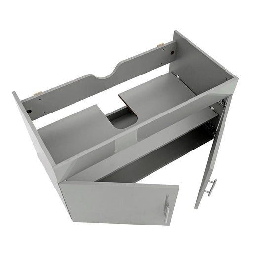 Cosmo Casa - Spoelbakonderkast - Hoogglans - MDF - Grijs - 90 cm