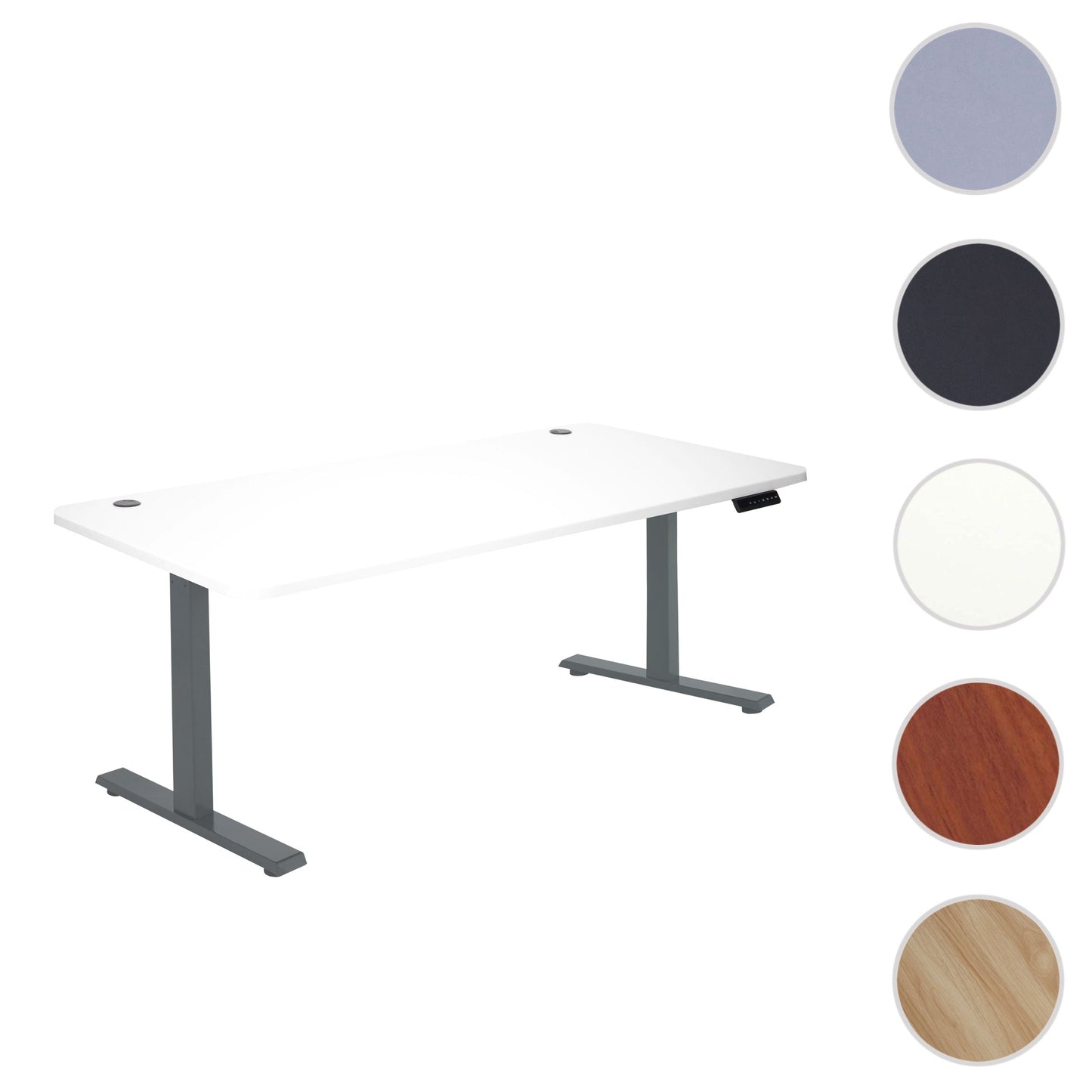 Cosmo Casa - Bureau elektrisch in hoogte verstelbaar - Computerbureau - Wit - Antracietgrijs - 160 x 80 cm