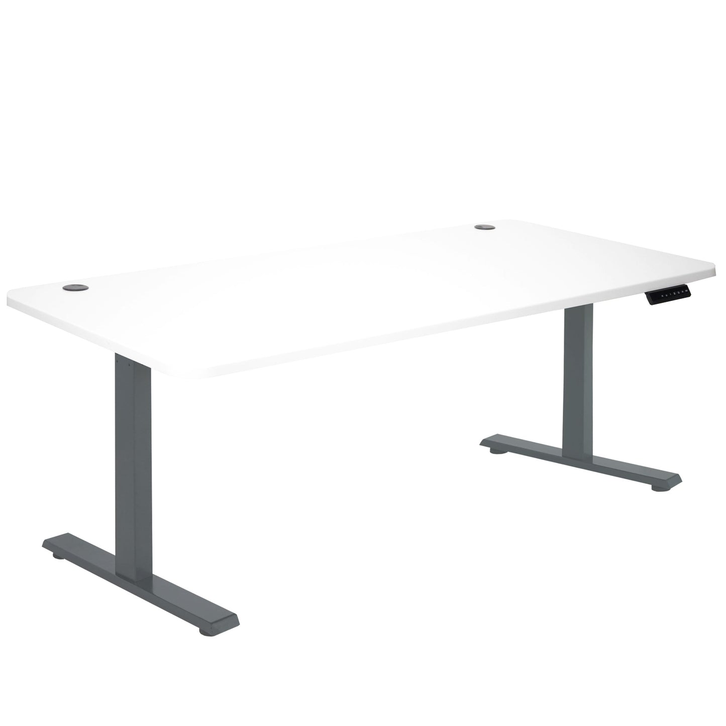 Cosmo Casa - Bureau elektrisch in hoogte verstelbaar - Computerbureau - Wit - Antracietgrijs - 160 x 80 cm