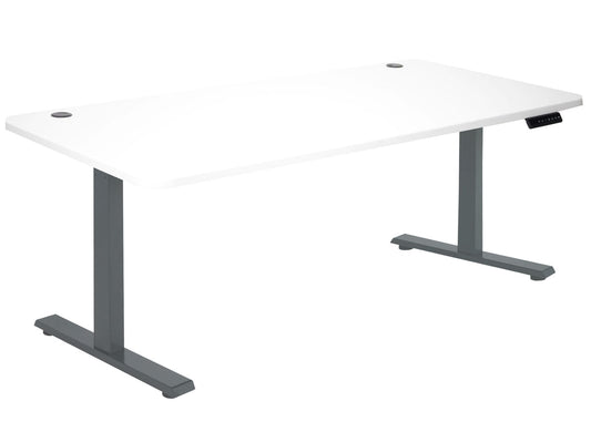 Cosmo Casa - Bureau elektrisch in hoogte verstelbaar - Computerbureau - Wit - Antracietgrijs - 160 x 80 cm