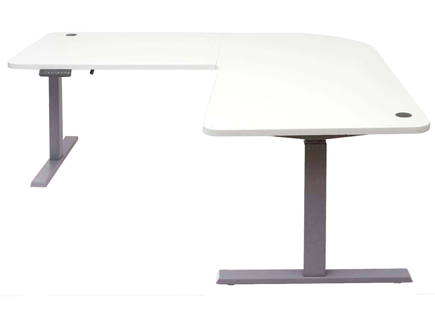 Cosmo Casa - Hoekbureau elektrisch in hoogte verstelbaar - Computerbureau - Wit - Antracietgrijs - 178 x 178 cm