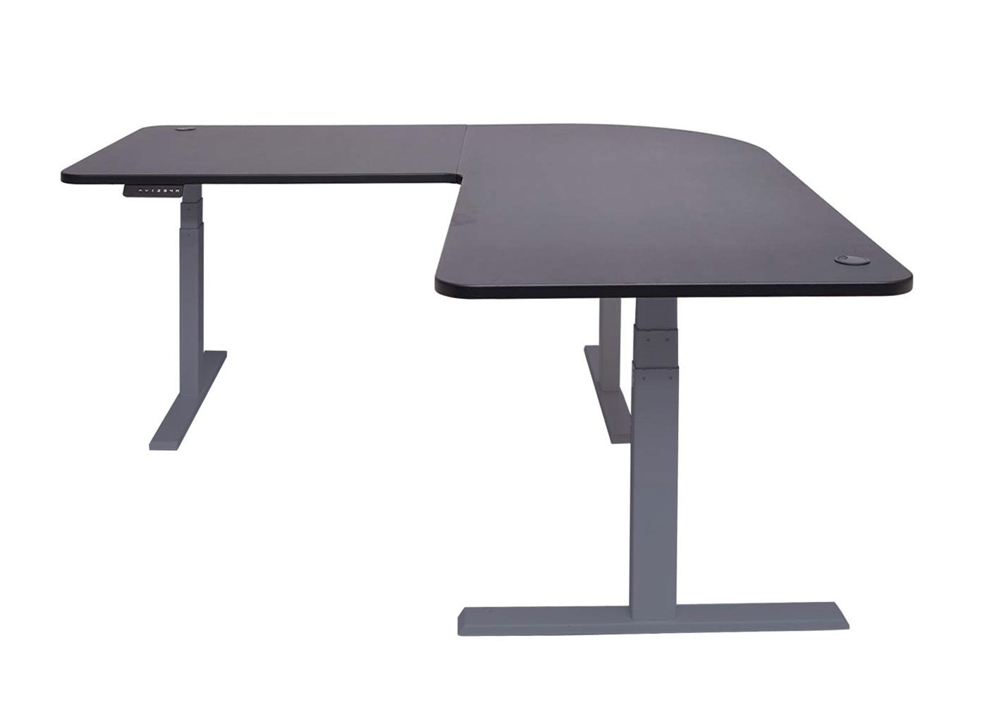 Cosmo Casa - Hoekbureau elektrisch in hoogte verstelbaar - Computerbureau - Zwart - Antracietgrijs - 178 x 178 cm