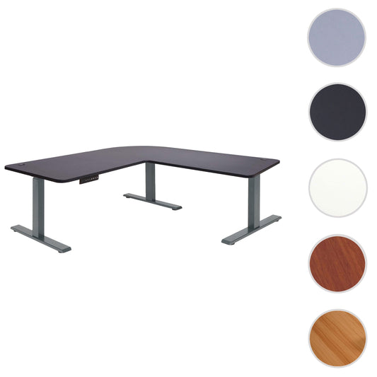 Cosmo Casa - Hoekbureau elektrisch in hoogte verstelbaar - Computerbureau - Zwart - Antracietgrijs - 178 x 178 cm