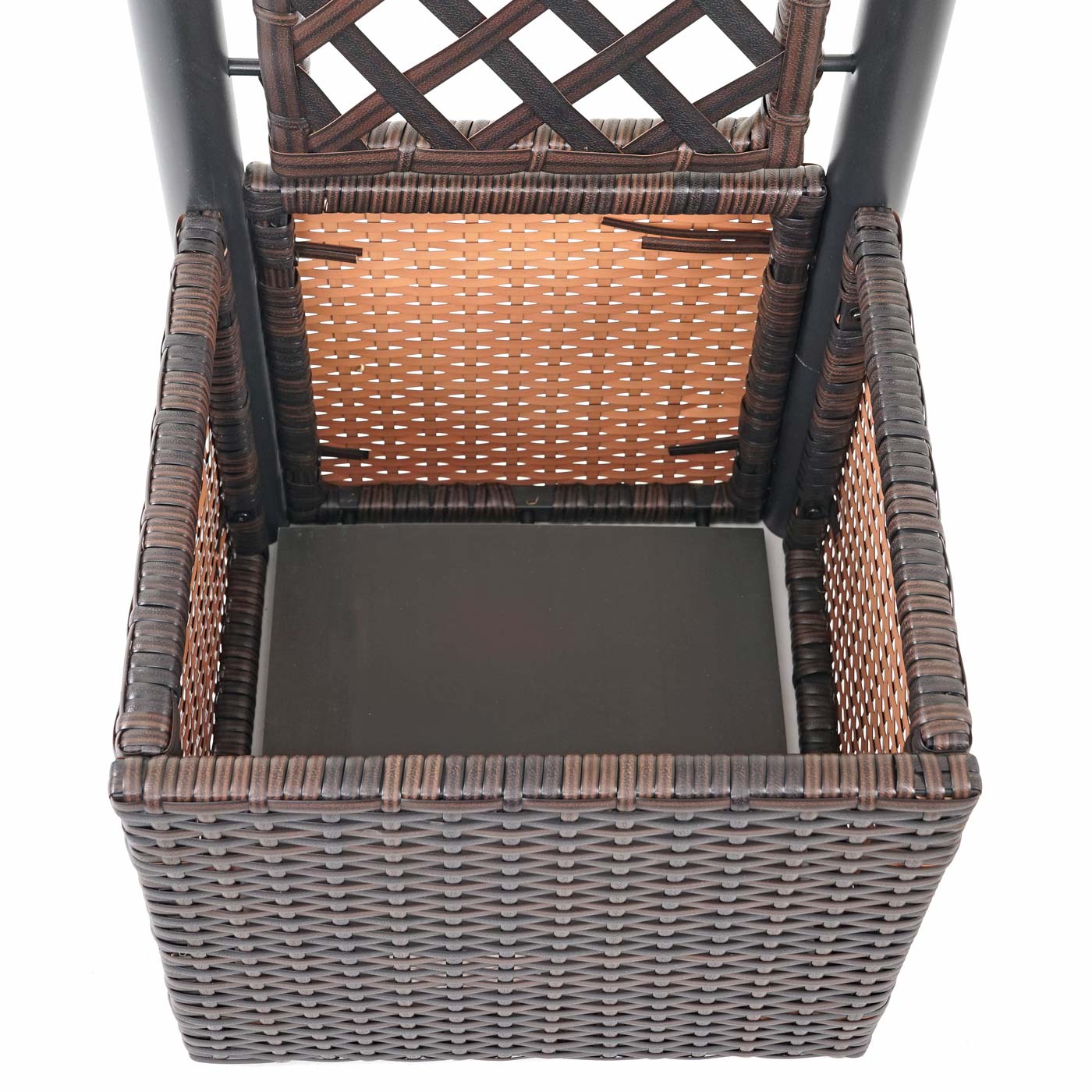 Cosmo Casa - Trellis met plantenbak - Trellis - Polyrotan - Bruin - 142×43×43 cm