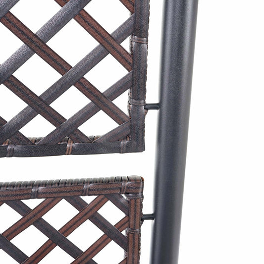 Cosmo Casa - Trellis met plantenbak - Trellis - Polyrotan - Bruin - 142×43×43 cm