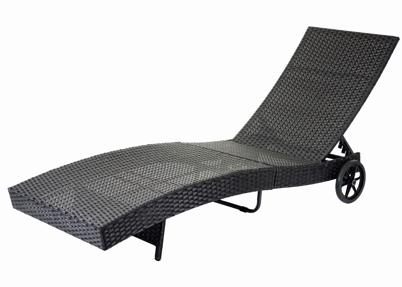 Cosmo Casa - Ligstoel - Relax - Polyrotan - Antraciet - kussen donkergrijs