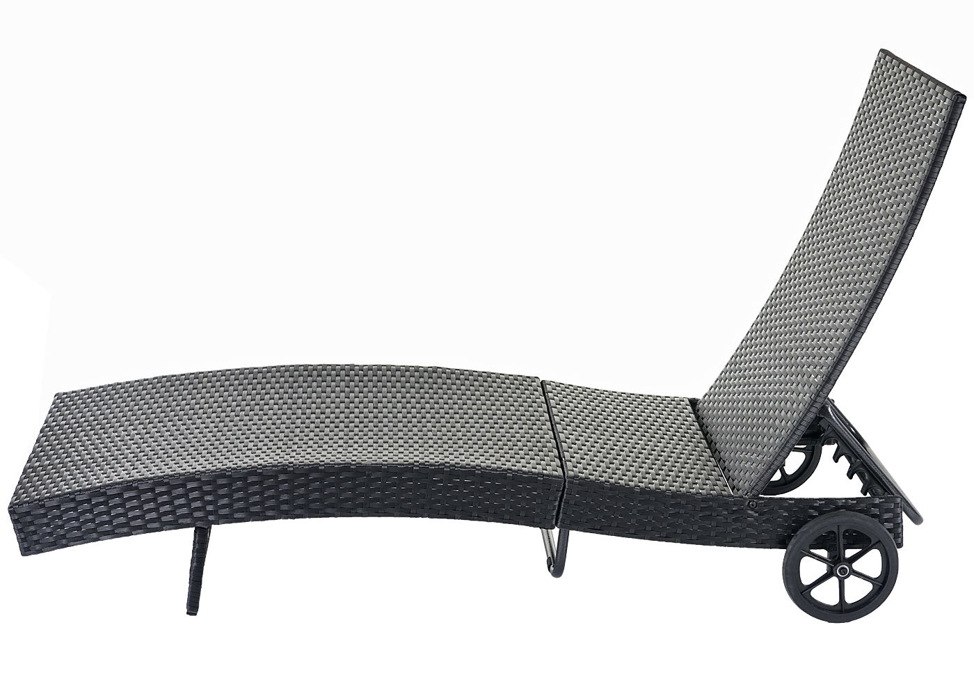 Cosmo Casa - Ligstoel - Relax - Polyrotan - Antraciet - kussen donkergrijs