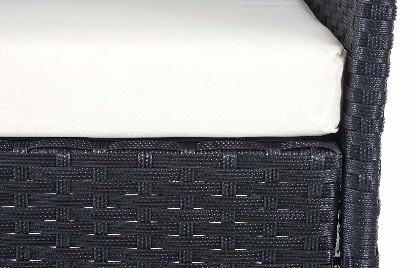 Cosmo Casa - Tuinset - Lounge - Polyrotan - Zwart - kussens crème