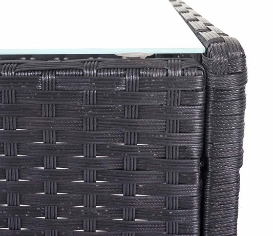 Cosmo Casa - Tuinset - Lounge - Polyrotan - Zwart - kussens crème