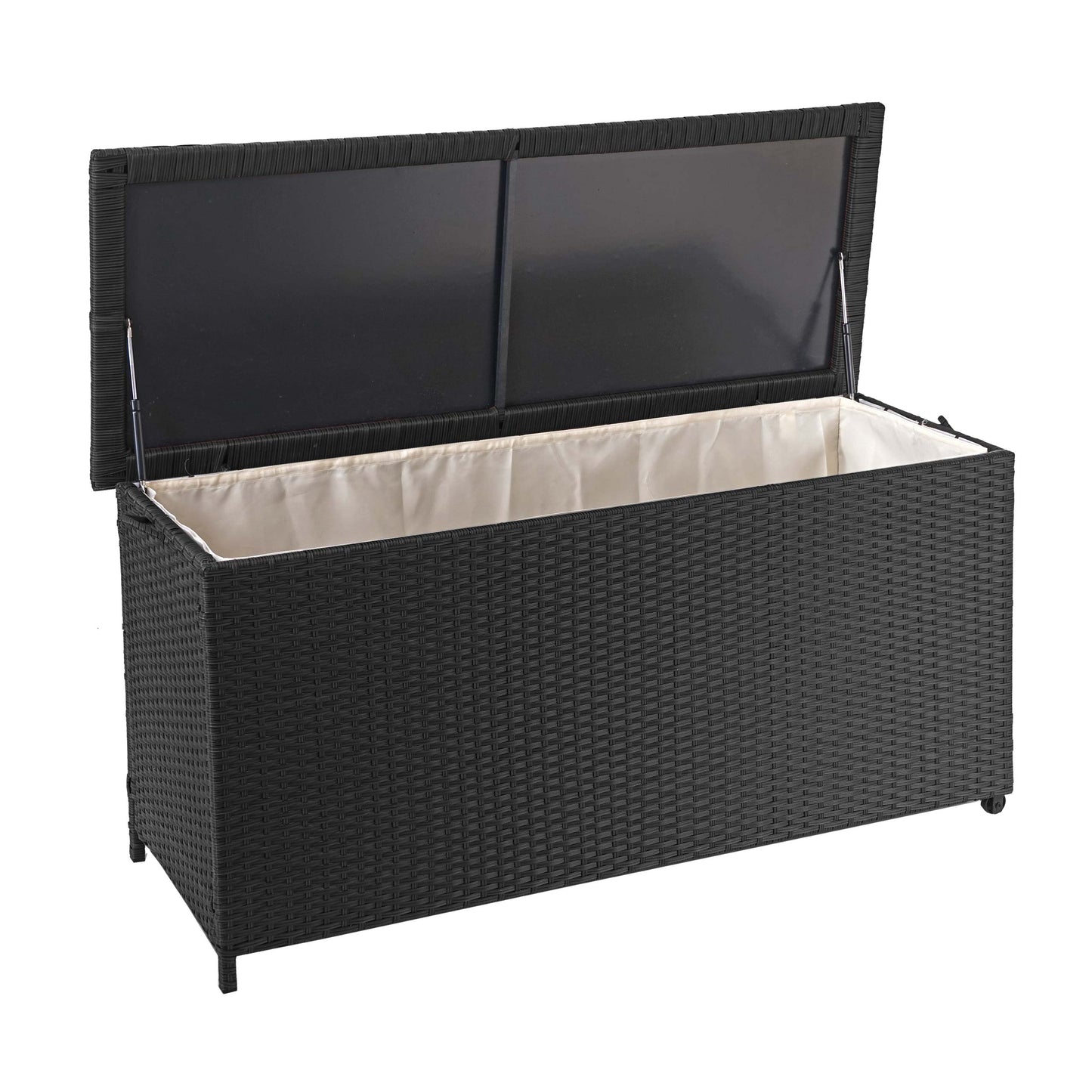 Cosmo Casa - Kussenbox - Premium - Polyrotan - Zwart - 63×135×52 cm
