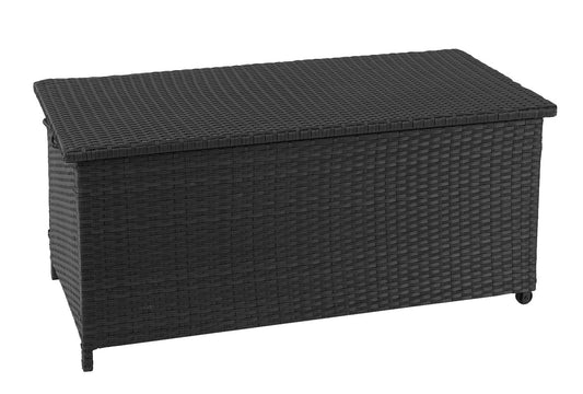 Cosmo Casa - Kussenbox - Premium - Polyrotan - Zwart - 63×135×52 cm