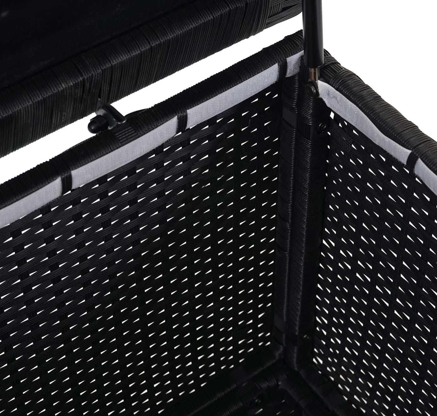 Cosmo Casa - Kussenbox - Premium - Polyrotan - Zwart - 63×135×52 cm