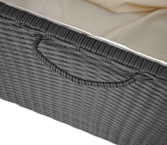 Cosmo Casa - Kussenbox - Premium - Polyrotan - Zwart - 63×135×52 cm