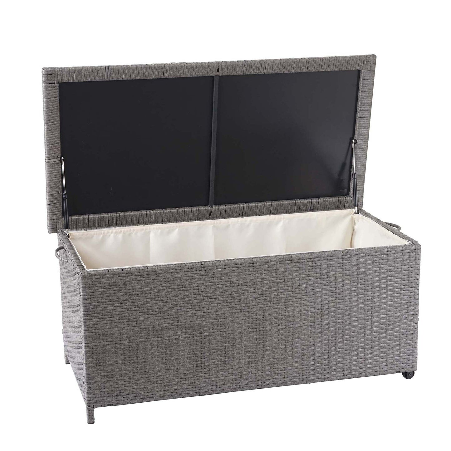 Cosmo Casa - Kussenbox - Premium - Polyrotan - Grijs - 51×115×59 cm