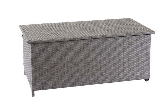 Cosmo Casa - Kussenbox - Premium - Polyrotan - Grijs - 51×115×59 cm