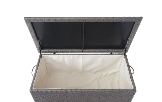 Cosmo Casa - Kussenbox - Premium - Polyrotan - Grijs - 51×115×59 cm