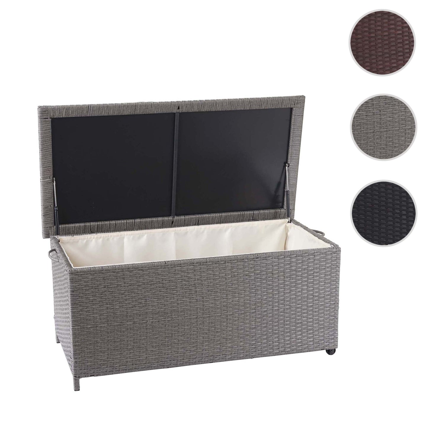Cosmo Casa - Kussenbox - Premium - Polyrotan - Grijs - 51×115×59 cm