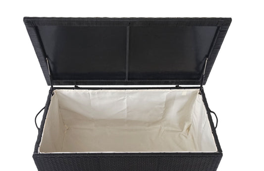 Cosmo Casa - Kussenbox - Premium - Polyrotan - Zwart - 51×100×50 cm