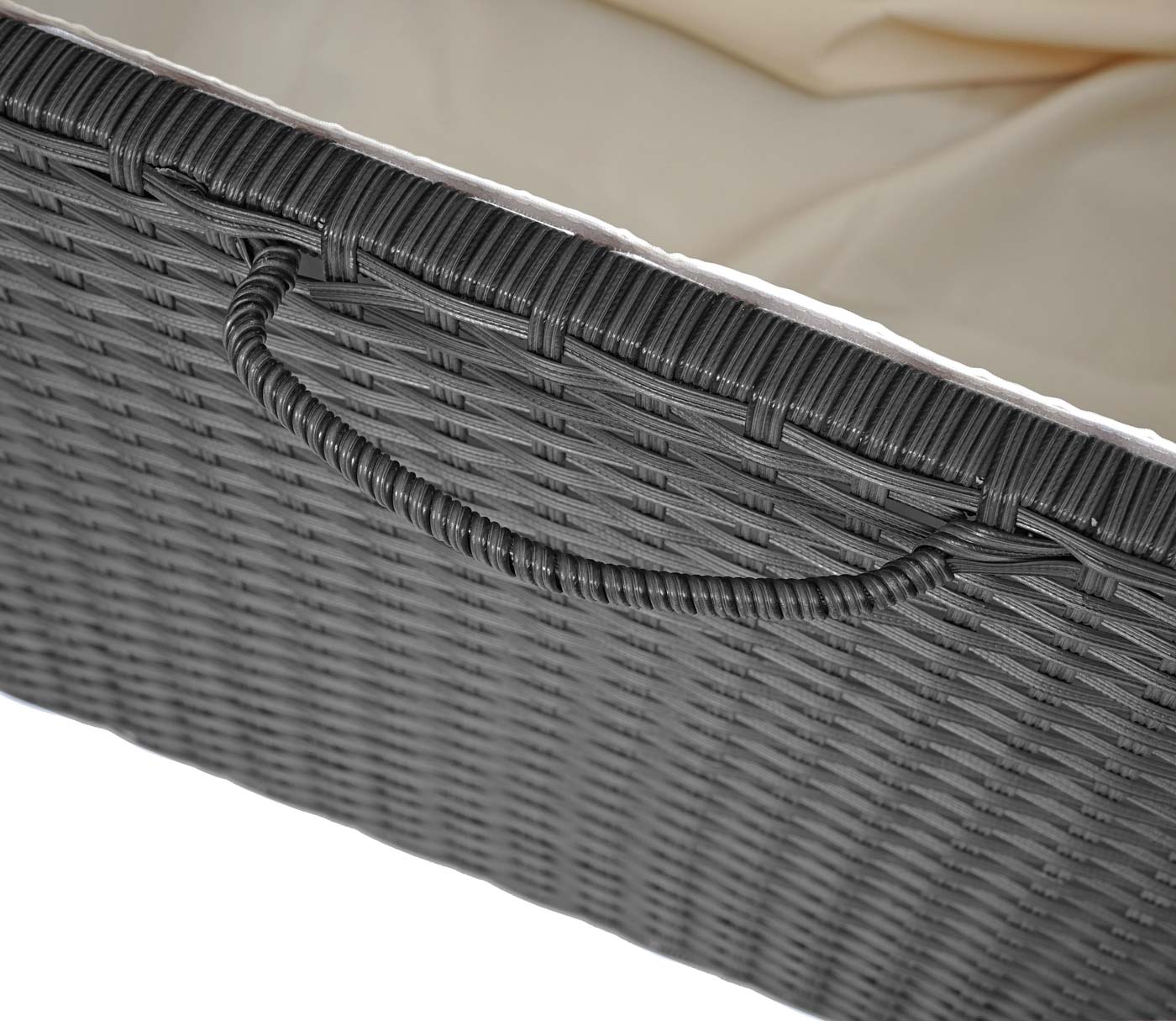 Cosmo Casa - Kussenbox - Premium - Polyrotan - Zwart - 51×100×50 cm