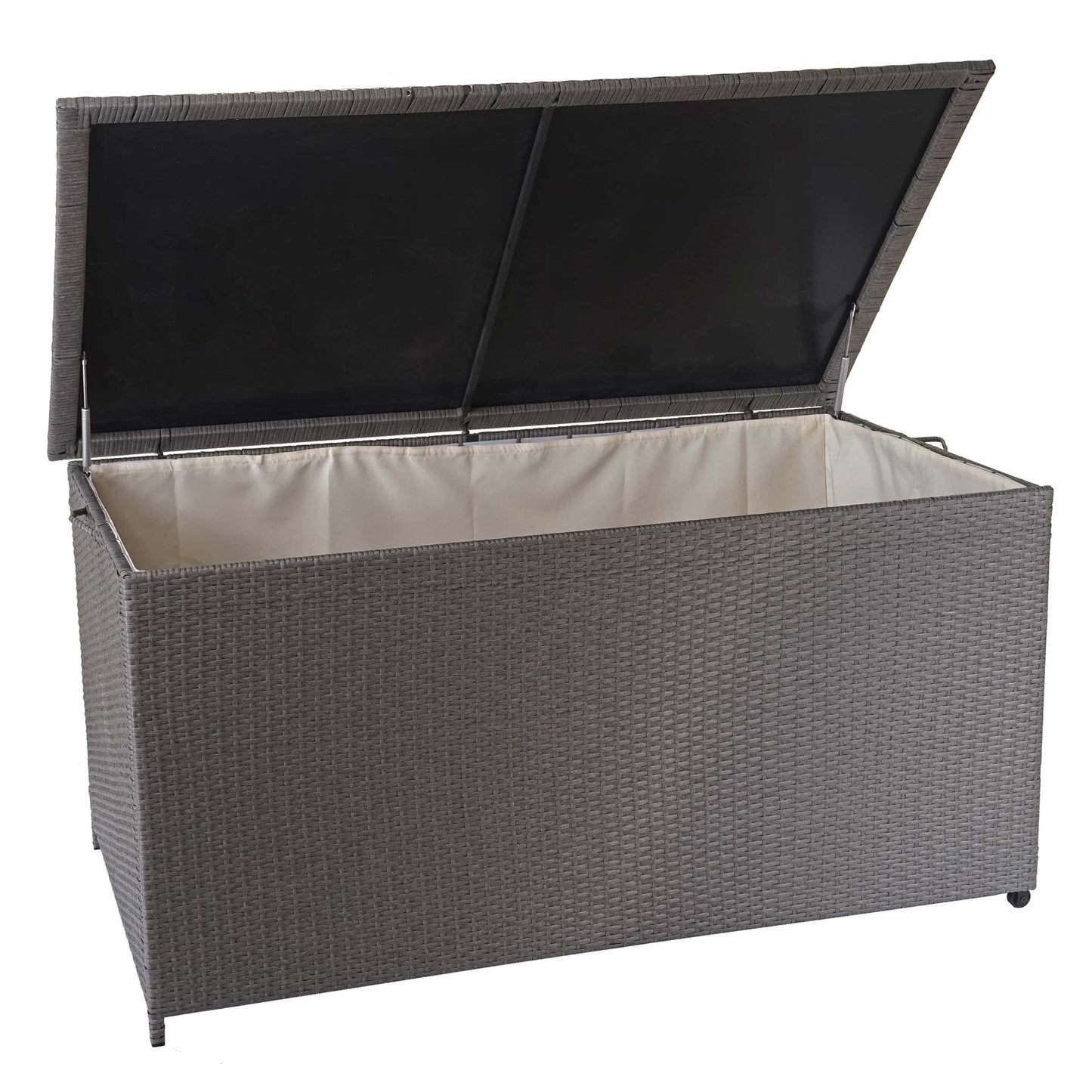 Cosmo Casa - Kussenbox - Premium - Polyrotan - Grijs - 80×160×94 cm