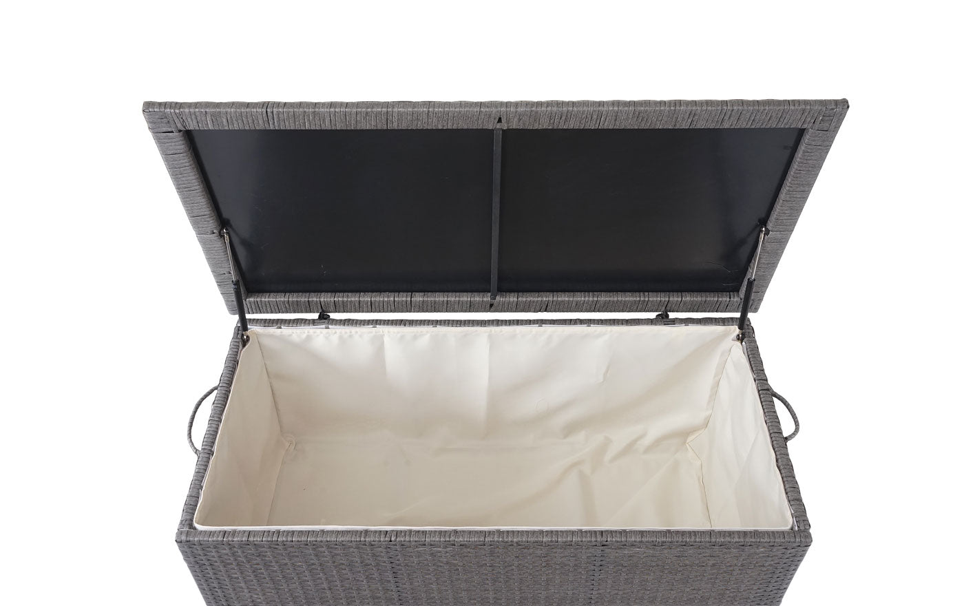 Cosmo Casa - Kussenbox - Premium - Polyrotan - Grijs - 80×160×94 cm