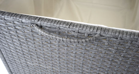 Cosmo Casa - Kussenbox - Premium - Polyrotan - Grijs - 80×160×94 cm