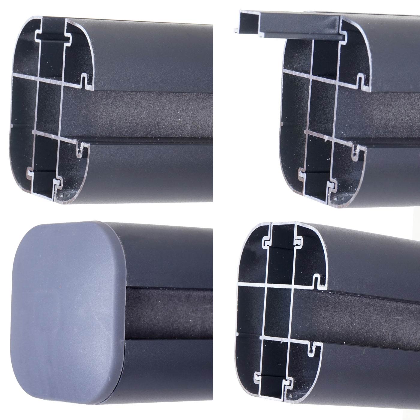 Cosmo Casa - Aluminium paal - Insteeksysteem - Aluminium - Grijs - 1,86 m