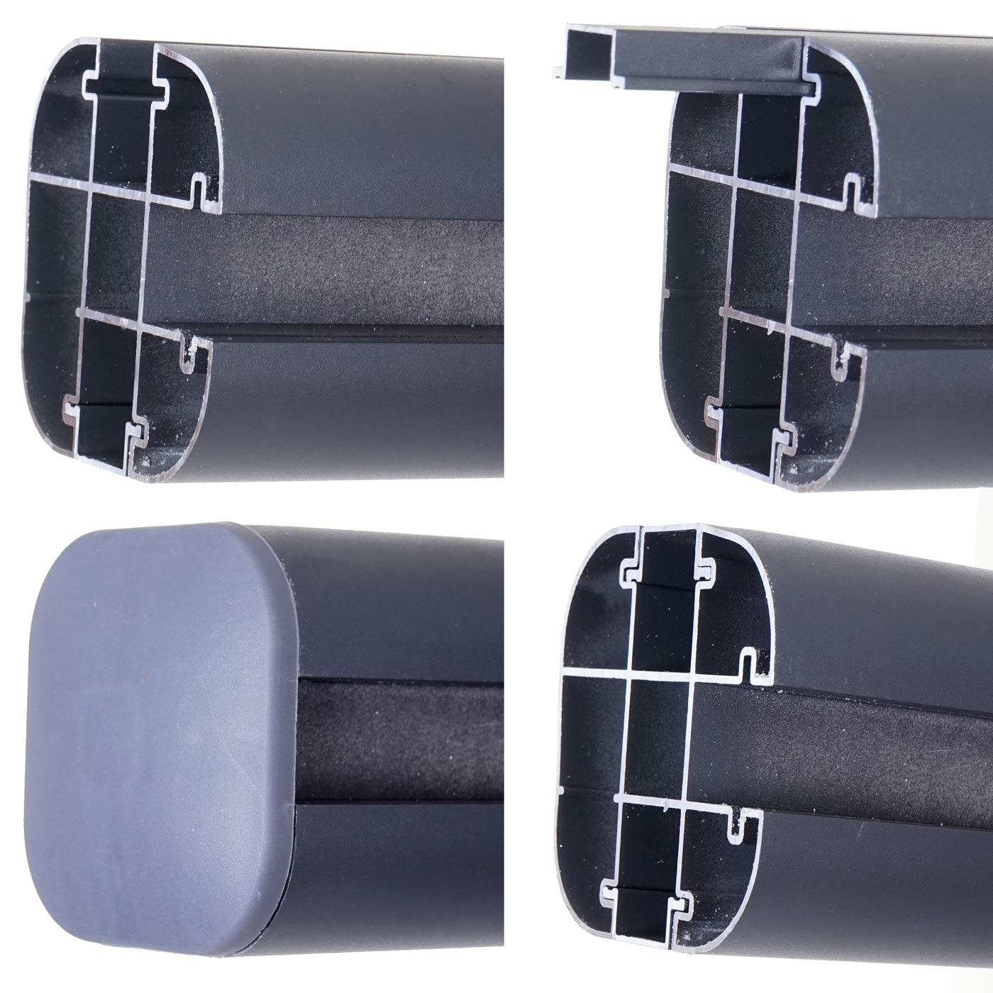 Cosmo Casa - Privacyscherm Sarthe - Windscherm hekwerk - WPC aluminium - Grijs - Verlengelement 185 cm