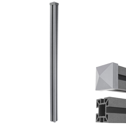 Cosmo Casa - WPC paal - Insteeksysteem - WPC - Grijs - 1,88 m