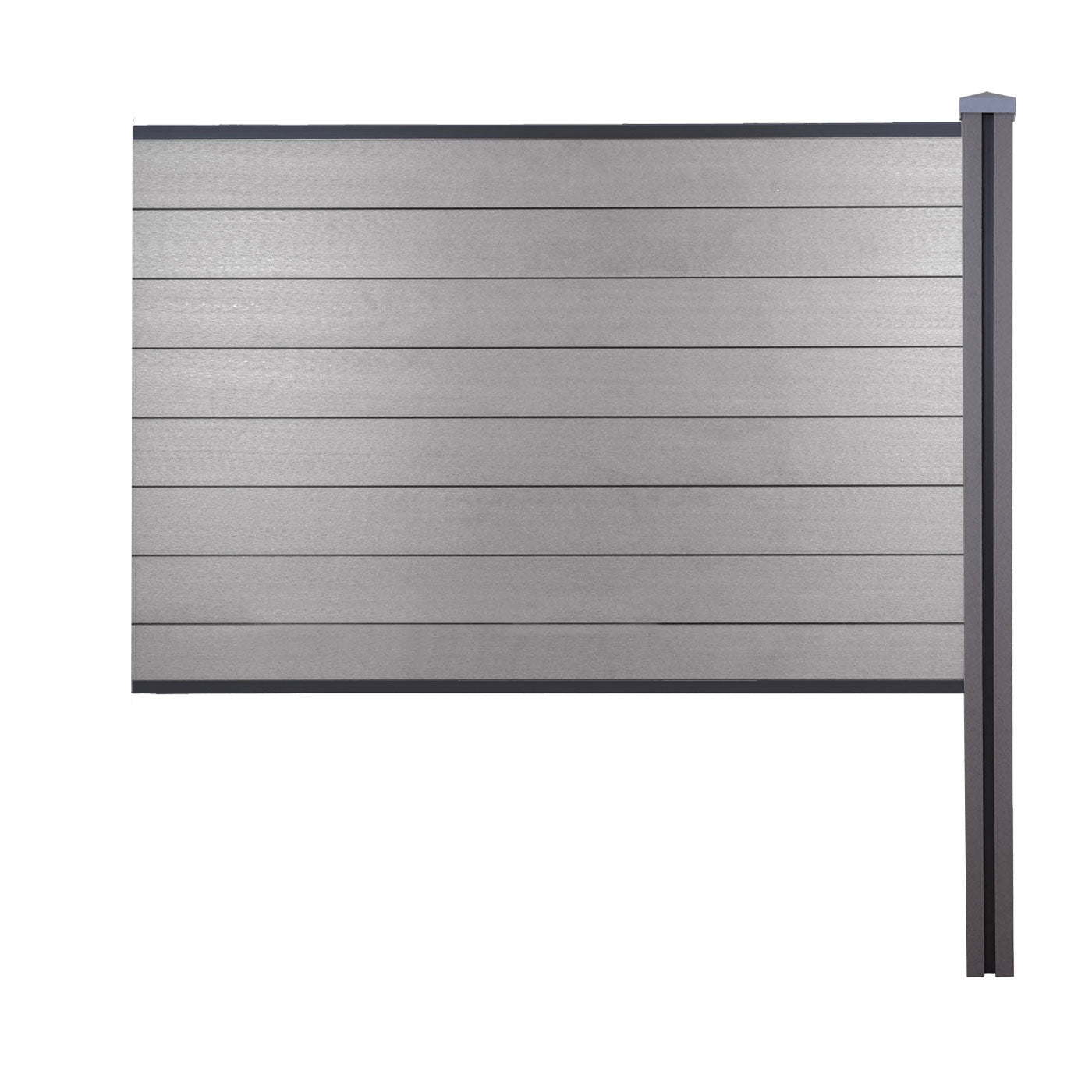 Cosmo Casa - Privacyscherm Sarthe - Windscherm met paal voor inbeton - WPC - Grijs - Verlengelement 188 cm