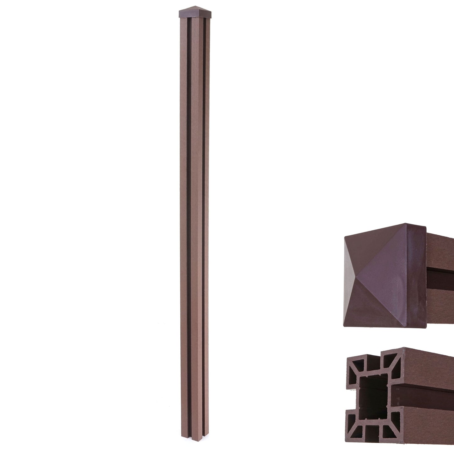 Cosmo Casa - WPC paal - Insteeksysteem - WPC - Bruin - 1,88 m