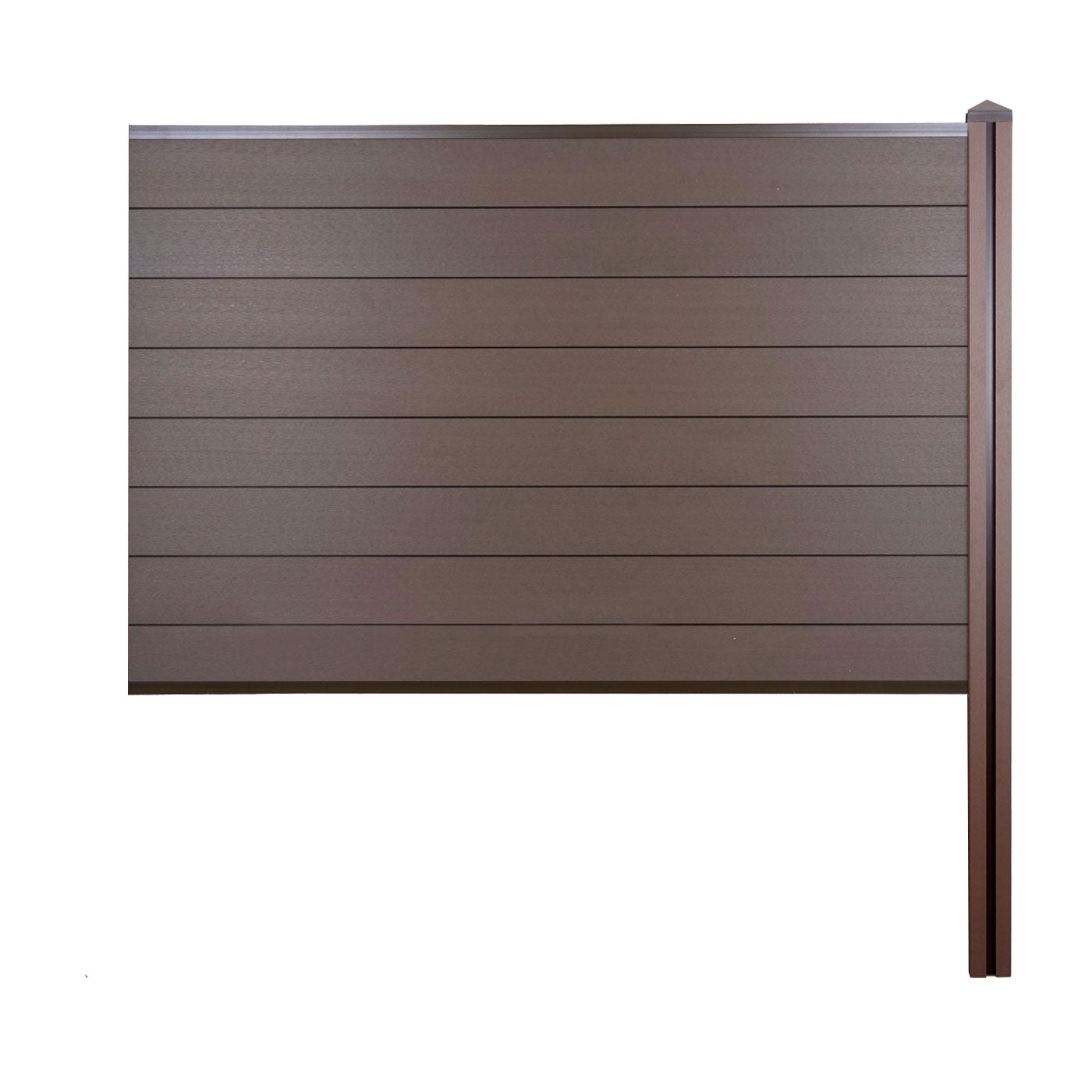 Cosmo Casa - Privacyscherm Sarthe - Windscherm met paal voor inbeton - WPC - Bruin - Verlengelement 188 cm