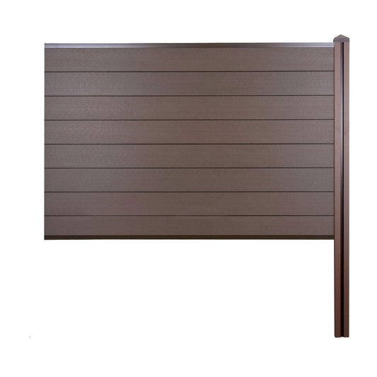 Cosmo Casa - Privacyscherm Sarthe - Windscherm met paal voor inbeton - WPC - Bruin - Verlengelement 188 cm