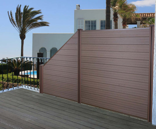 Cosmo Casa - WPC privacyscherm - Schuin verlengstuk - WPC - Bruin - 0,98 m